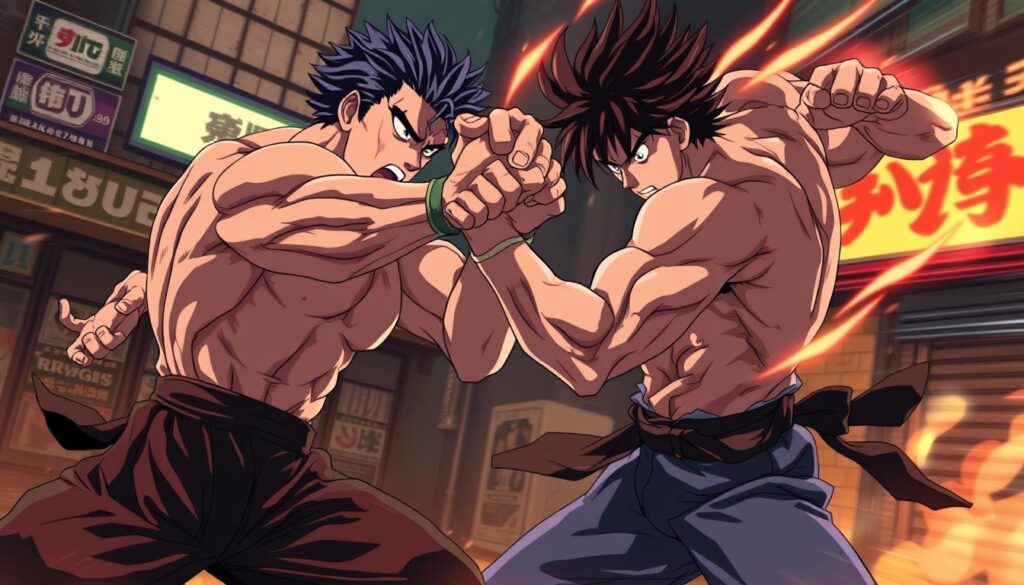 Ohma Tokita vs Baki Hanma anime hand-to-hand combat Ohma Tokita vs Baki Hanma anime hand-to-hand combat
